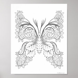 Butterflowers #6 Coloring Poster