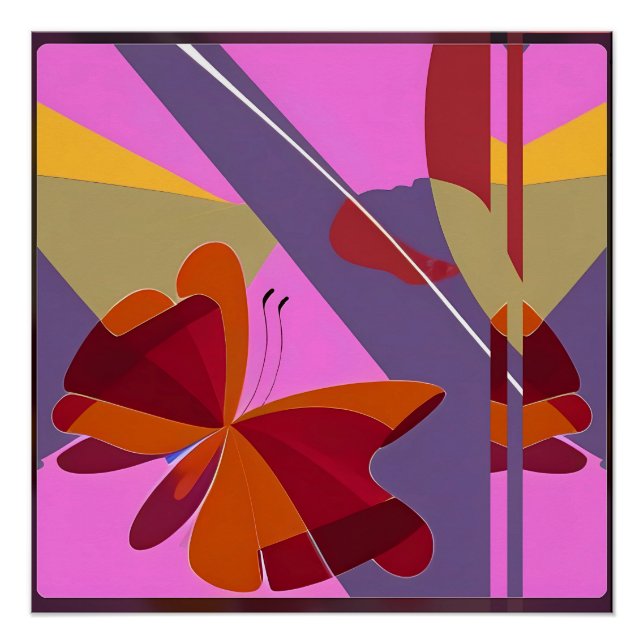 Butterflown Abstract - Ken Gage Art Poster (Front)