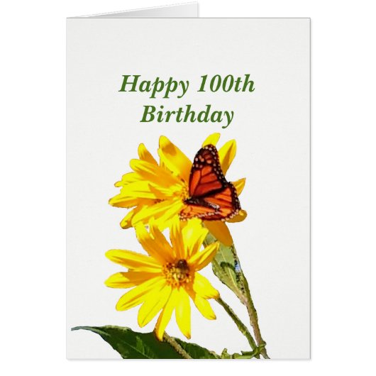 Butterfly 100th Birthday Cards (Front)