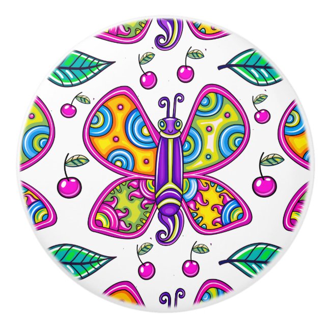 Butterfly 1 Ceramic Knob (Front)