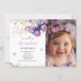 Butterfly 1st 2nd 3rd 4th 5th 6th Photo Birthday Invitation