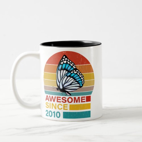Butterfly 2010 Birthday Funny Vintage Butterfly Re Two_Tone Coffee Mug