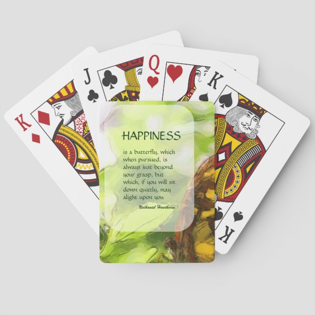 Butterfly 2 Happiness Inspirational Quote Poker Cards (Back)