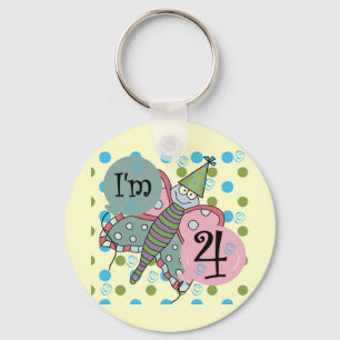 Butterfly 4th Birthday Tshirts and Gifts Keychain