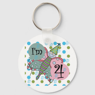 Butterfly 4th Birthday Tshirts and Gifts Keychain