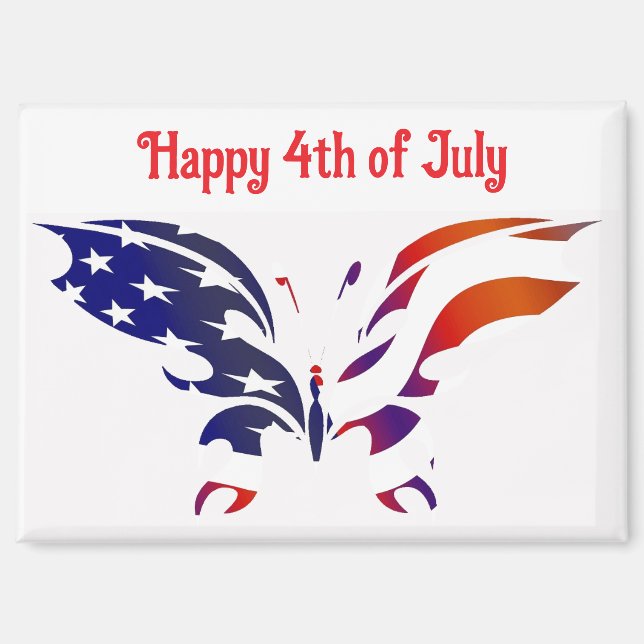 Butterfly 4th Of July Magnet (Front)