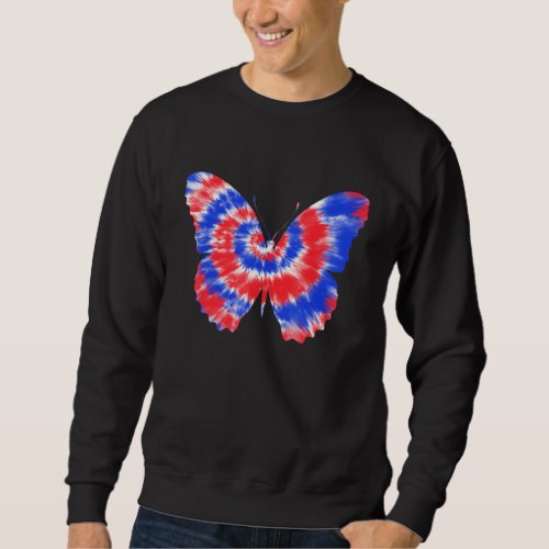 Butterfly 4th Of July Tie Dye Women Adult American Sweatshirt