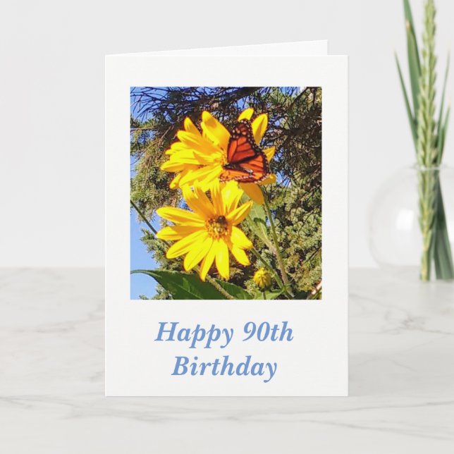Butterfly 90th Birthday Card (Front)