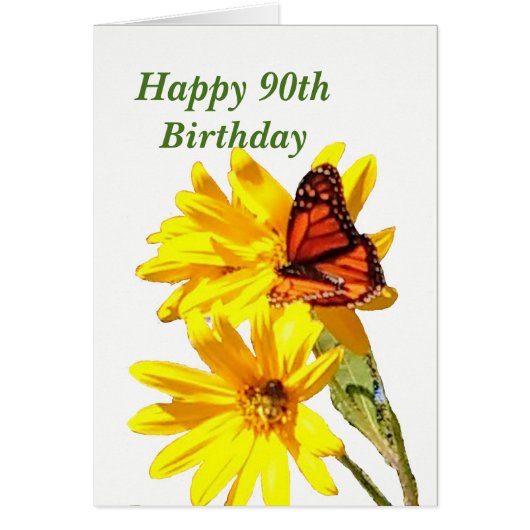 Butterfly 90th Birthday Cards (Front)