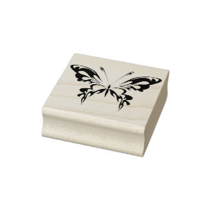 butterfly abstract art stamp