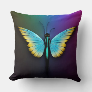 Butterfly Abstract Colorful Wings Gradient  Throw Pillow