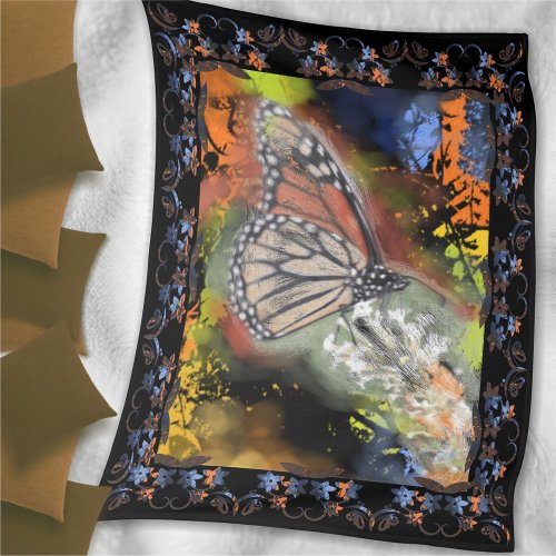 Butterfly Abstract  Fleece Blanket