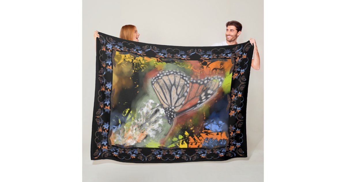 Butterfly Abstract Fleece Blanket | Zazzle