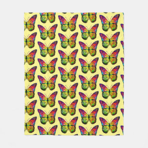 BUTTERFLY ABSTRACT FLEECE BLANKET