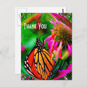 Butterfly Abstract Nature Thank You Postcard