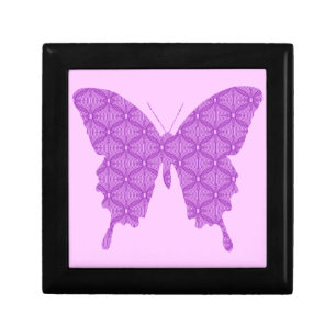 Butterfly, abstract pattern, lavender and purple jewelry box