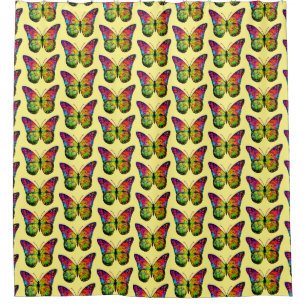 BUTTERFLY ABSTRACT SHOWER CURTAIN