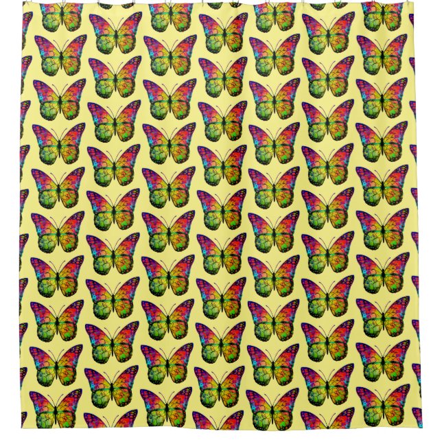 BUTTERFLY ABSTRACT SHOWER CURTAIN (Front)