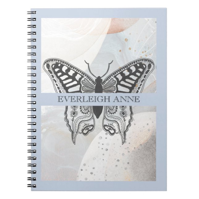Butterfly Abstract Watercolor Personalized Notebook (Front)