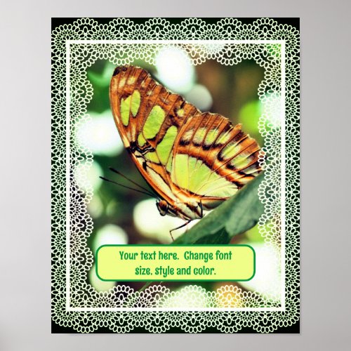 Butterfly Add Your Text Personalized Poster