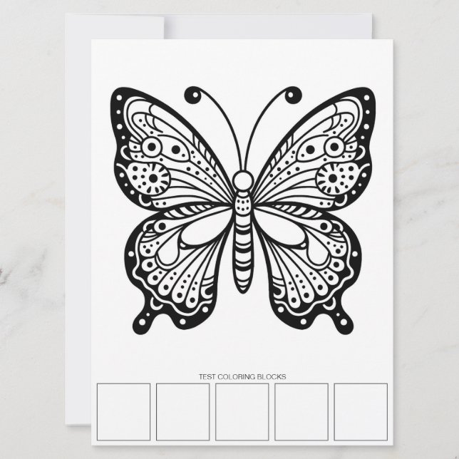 Butterfly Adult Coloring Cards  (Front)