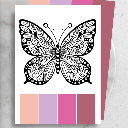 Butterfly Adult Coloring Cards and Color System