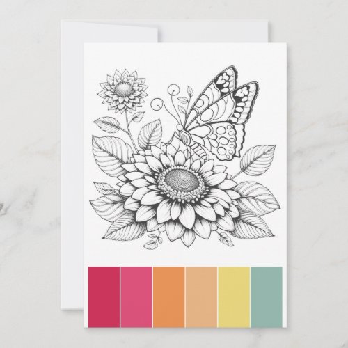 Butterfly Adult Coloring Cards  Color Combination