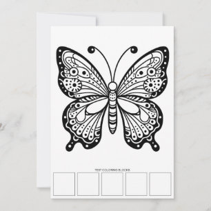 Butterfly Adult Coloring Cards with Test Space