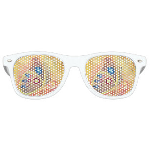 Butterfly Adult Retro Party Shades, White Retro Sunglasses