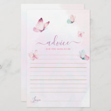 Butterfly Advice for the Mom To Be card