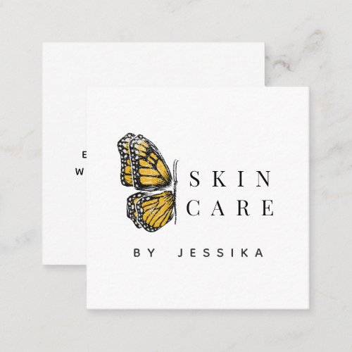 Butterfly Aesthetics Social Media Skincare Beauty Square Business Card