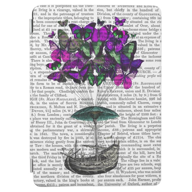 Butterfly Airship 2 Purple and Green iPad Air Cover (Front)