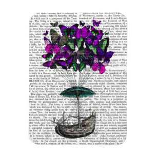 Butterfly Airship 2 Purple and Green Magnet