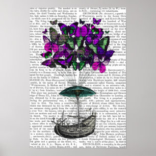 Butterfly Airship 2 Purple and Green Poster