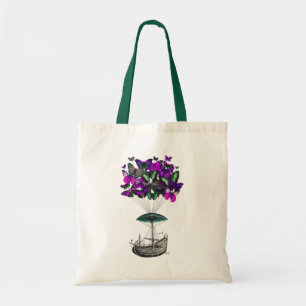 Butterfly Airship 2 Purple and Green Tote Bag
