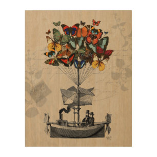Butterfly Airship Wood Wall Art
