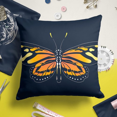 Butterfly  Amazon Wall Print for Jungle Room Throw Pillow