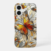 Butterfly Amber Stain Glass Pattern 
