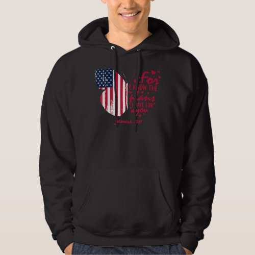 Butterfly American Flag Christian Bible Verse 4th  Hoodie