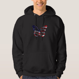 Butterfly American Flag Hoodie