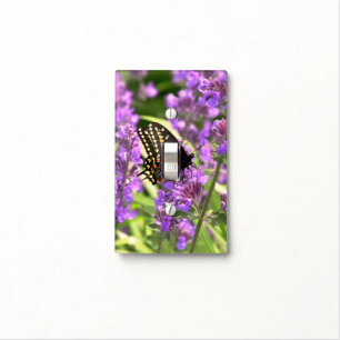 Butterfly - American Swallowtail on Kit Cat flower Light Switch Cover