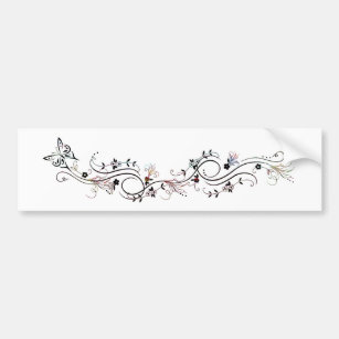 Butterfly and blooms bumper sticker