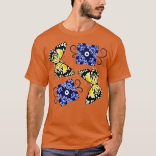 Butterfly and blue ornate T-Shirt