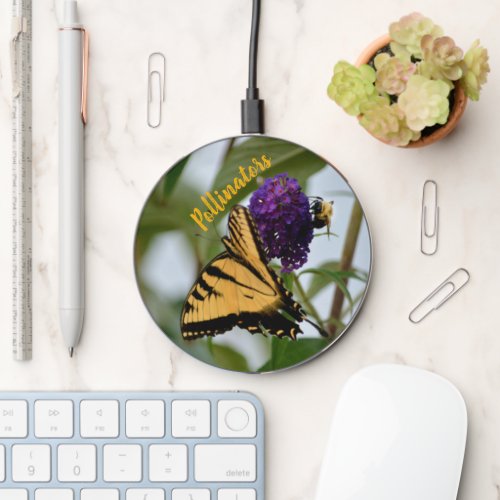 Butterfly and Bumblebee Photographic Customizable  Wireless Charger