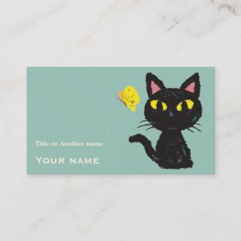 Butterfly And Cat Business Card by BATKEI at Zazzle