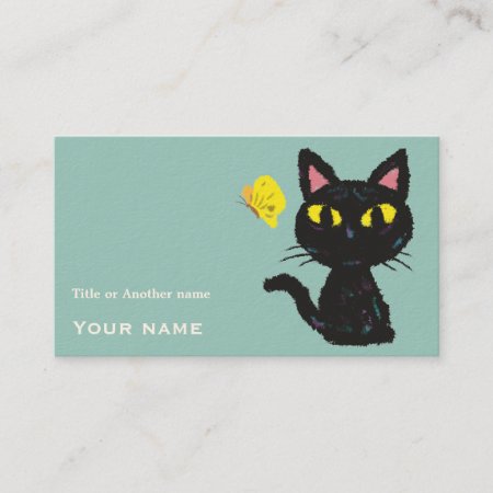 Butterfly And Cat Business Card