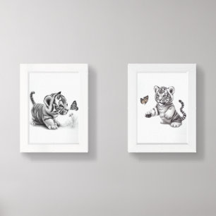 butterfly and cub wall art sets
