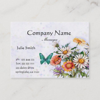 Butterfly and Daisies Business Card
