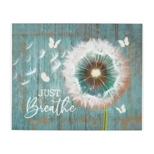 Butterfly and Dandelion Painting Canvas Just Breat Metal Print