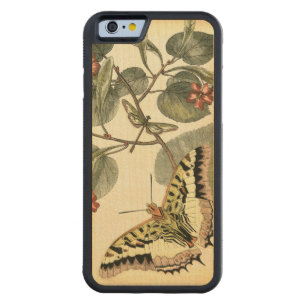 Butterfly and Dragonfly with Red Flowers Carved Maple iPhone 6 Bumper Case